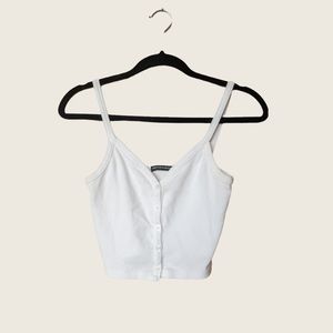 brandy Melville white button down tank